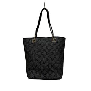 GUCCI Canvas and Leather Tote Bag